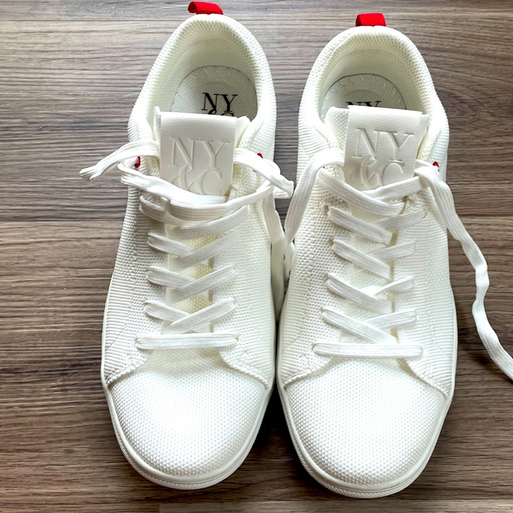 NEW NY&C Mens Colbey White Sneakers - Sz 8 1/2